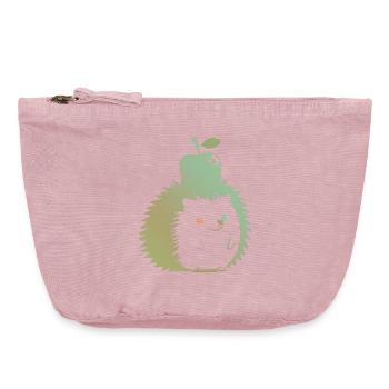 Pastell-Igel mit Apfel - Vintage Reißverschluss-Täschchen (18 x 21 cm) - Vintage Rosa - Vorne