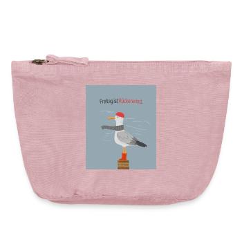 Freitag ist Rückenwind Möwe Spruch - Vintage Reißverschluss-Täschchen (18 x 21 cm) - Vintage Rosa - Vorne