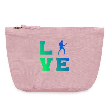 Gift idea for the guitarist with guitar playing - Vintage Zip Pouch 18 x 21 cm - vintage rose - Front