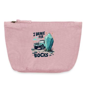 I Break For Rocks Rockhounding Geology - Vintage Zip Pouch 18 x 21 cm - vintage rose - Front