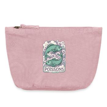 Fische Sternzeichen - Astrologie - Vintage Reißverschluss-Täschchen (18 x 21 cm) - Vintage Rosa - Vorne