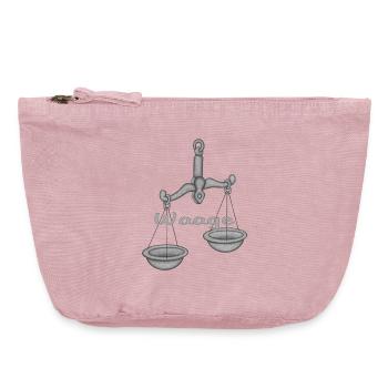 Signe du zodiaque Balance - Pochette zippée vintage 18 x 21 cm - rose vintage - Devant