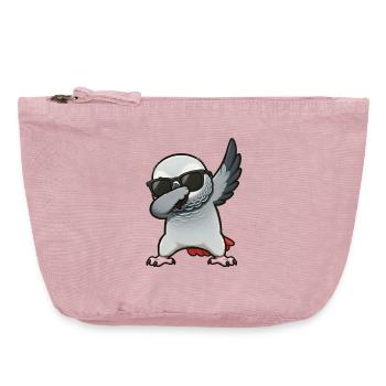 Dabbing Graupapagei - Vintage Reißverschluss-Täschchen (18 x 21 cm) - Vintage Rosa - Vorne