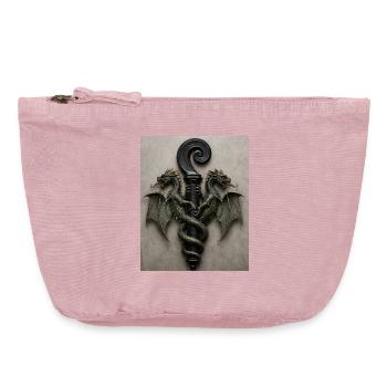 Cerfs-volants autour du manche - Pochette zippée vintage 18 x 21 cm - rose vintage - Devant