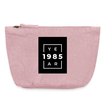Design Année 1985 avec Cadre Minimaliste - Pochette zippée vintage 18 x 21 cm - rose vintage - Devant