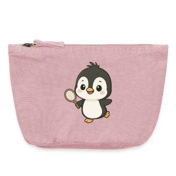 Süßer Pinguin Tennis Spieler Cartoon Chibi Sport - Vintage Reißverschluss-Täschchen (18 x 21 cm) - Vintage Rosa - Vorne