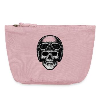 Flieger Totenschädel in schwarz-weiß - Vintage Reißverschluss-Täschchen (18 x 21 cm) - Vintage Rosa - Vorne
