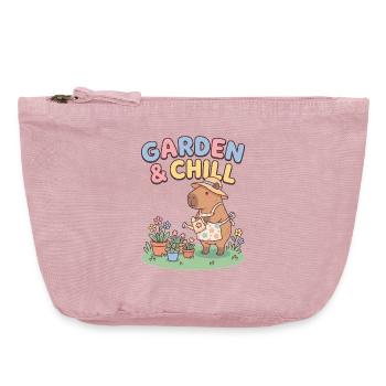 Garden & Chill Capybara Illustration - Vintage Zip Pouch 18 x 21 cm - vintage rose - Front