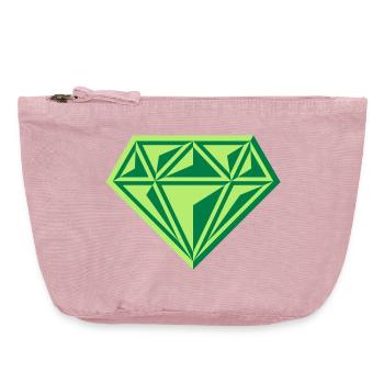 Diamant (Edelstein / Brillant / Symbol / Gre / 2C) - Vintage Reißverschluss-Täschchen (18 x 21 cm) - Vintage Rosa - Vorne