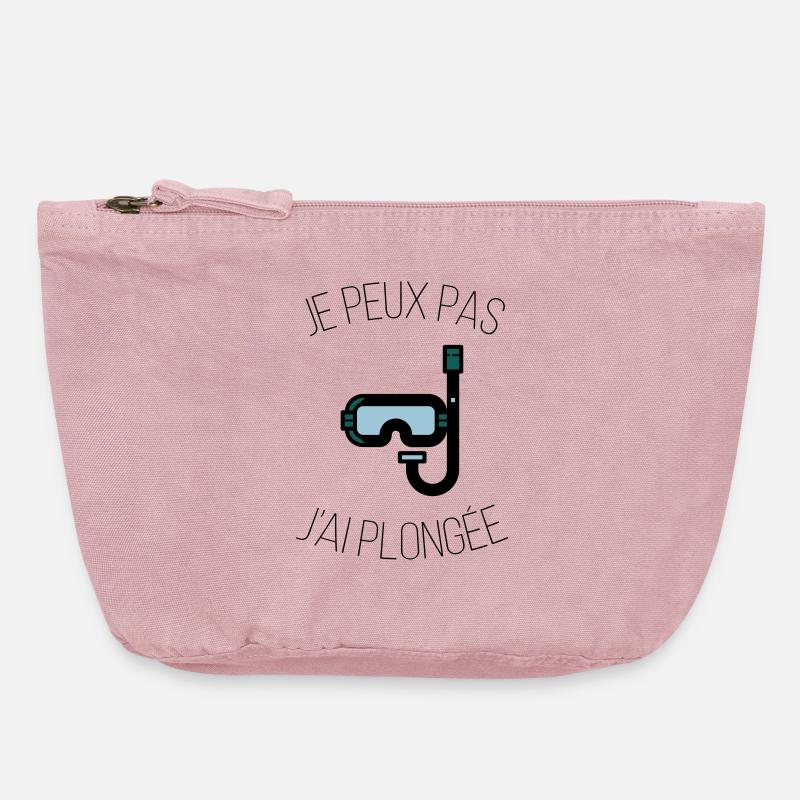 i can't i dived - Vintage Zip Pouch 18 x 21 cm - vintage rose