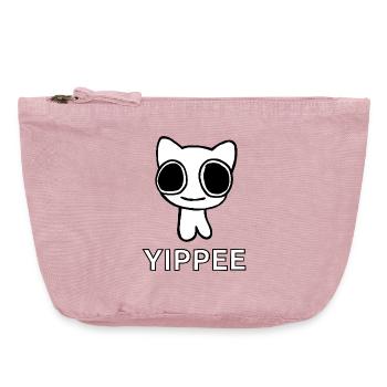 Youpi chat autiste - Pochette zippée vintage 18 x 21 cm - rose vintage - Devant