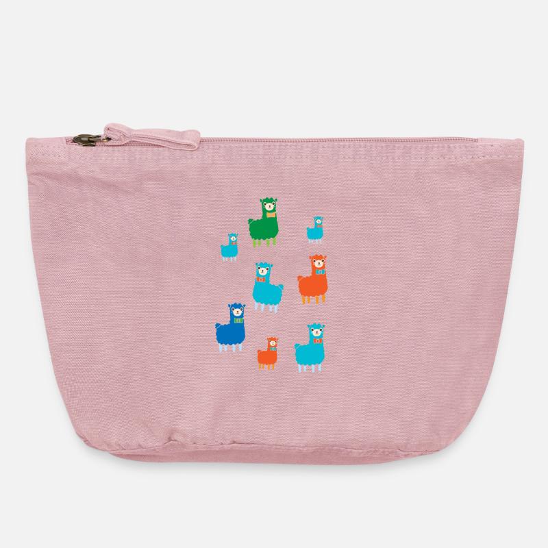 Alpacas - Vintage Zip Pouch 18 x 21 cm - vintage rose