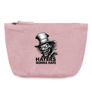 Les haineux allaient haïr – Gentleman fou au haut-de-forme - Pochette zippée vintage 18 x 21 cm - rose vintage - Devant