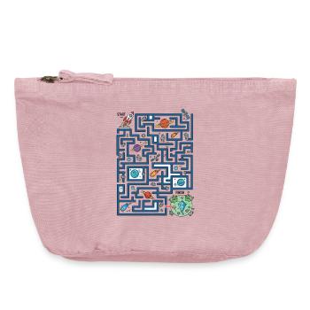 Chemin de la fusée du Labyrinthe Spatial - Pochette zippée vintage 18 x 21 cm - rose vintage - Devant