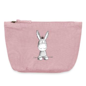 Happy Donkey I Animal Motif - Pochette zippée vintage 18 x 21 cm - rose vintage - Devant