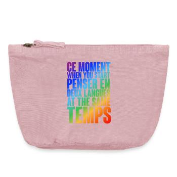 Multilingual thinking motif in color gradient - Vintage Zip Pouch 18 x 21 cm - vintage rose - Front