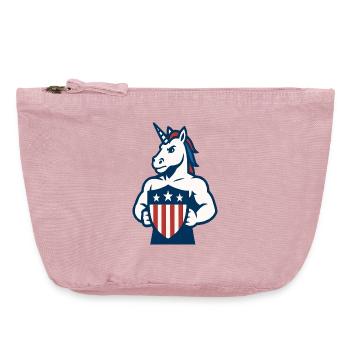 Patriotic Unicorn Guardian Maskottchen-Design - Vintage Reißverschluss-Täschchen (18 x 21 cm) - Vintage Rosa - Vorne