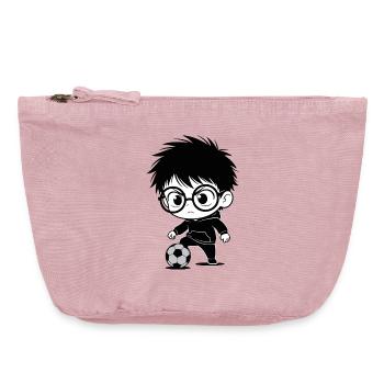 Kids Football Hoodie Sport Black White - Vintage Zip Pouch 18 x 21 cm - vintage rose - Front