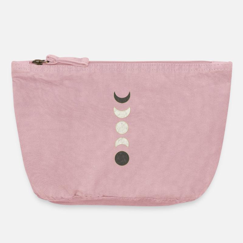 Moon Phases Marble Pattern - Vintage Zip Pouch 18 x 21 cm - vintage rose