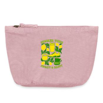 Summer Vibes – Sweaty & Happy | Fitness Design - Vintage Reißverschluss-Täschchen (18 x 21 cm) - Vintage Rosa - Vorne