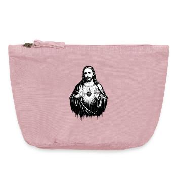 Heart of Jesus Light Sign - Vintage Zip Pouch 18 x 21 cm - vintage rose - Front