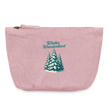 Winter Wunderland Tannen - Vintage Reißverschluss-Täschchen (18 x 21 cm) - Vintage Rosa - Vorne