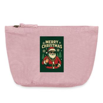 Chilliger Santa mit Sonnenbrille - Vintage Reißverschluss-Täschchen (18 x 21 cm) - Vintage Rosa - Vorne