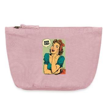 Beer Time Retro Pin-Up - Vintage Zip Pouch 18 x 21 cm - vintage rose - Front