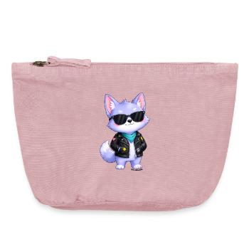 Little Purple Wolf Sticker - Vintage Zip Pouch 18 x 21 cm - vintage rose - Front