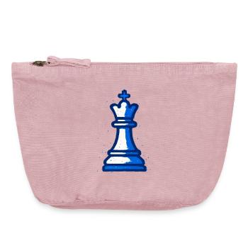 Roi des Échecs Style Graffiti Bleu Stratégie - Pochette zippée vintage 18 x 21 cm - rose vintage - Devant