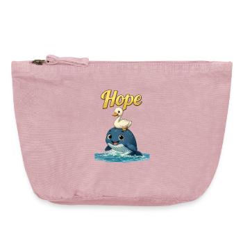 Hoffnungsvogel auf Wal – niedliches Meeresduo - Vintage Reißverschluss-Täschchen (18 x 21 cm) - Vintage Rosa - Vorne