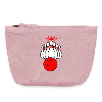 Bowling-König - Vintage Reißverschluss-Täschchen (18 x 21 cm) - Vintage Rosa - Vorne