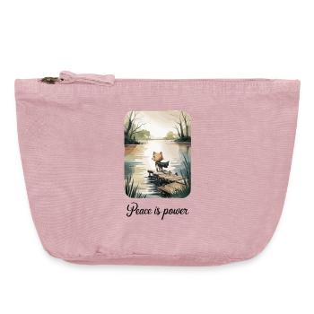 Peace Is Power Cat Hero Calm Mindfulness Nature - Vintage Zip Pouch 18 x 21 cm - vintage rose - Front