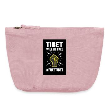 Tibet will be free. Protest design. - Vintage Zip Pouch 18 x 21 cm - vintage rose - Front