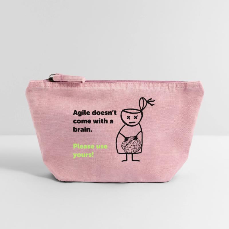 Agile doesn't come with a brain - please use yours Pochette zippée vintage 18 x 21 cm