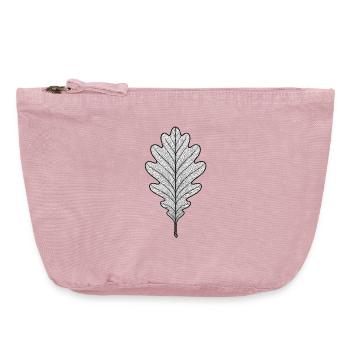 Motif en feuilles de chêne monochrome - Pochette zippée vintage 18 x 21 cm - rose vintage - Devant