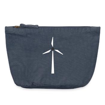 Windrad Windkraft Energie - Vintage Reißverschluss-Täschchen (18 x 21 cm) - Vintage Denim - Vorne