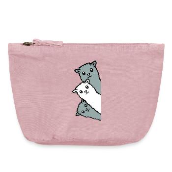 3 Alpacas Llamas Looking Curious Animal Heads Joy - Vintage Zip Pouch 18 x 21 cm - vintage rose - Front