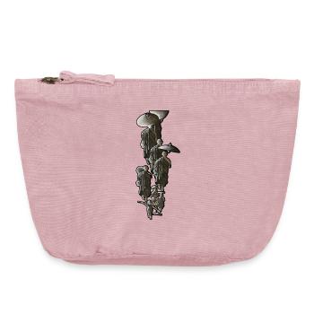 Geisha Silhouetten mit Schirmen - Vintage Reißverschluss-Täschchen (18 x 21 cm) - Vintage Rosa - Vorne
