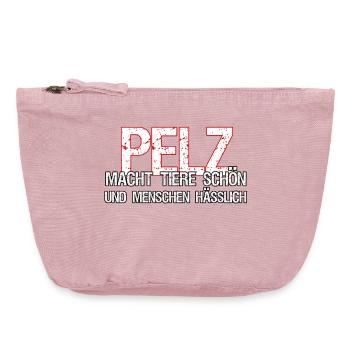 Pelz Tier Tiere Tierschutz Tierschützer Geschenk - Vintage Reißverschluss-Täschchen (18 x 21 cm) - Vintage Rosa - Vorne