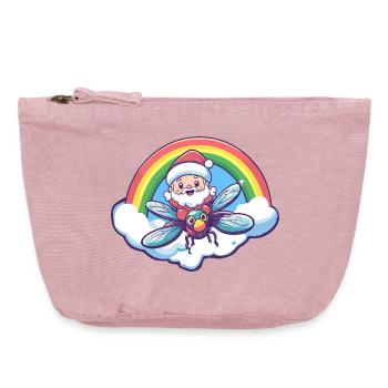 Libelle Weihnachtsmann Weihnachten - Vintage Reißverschluss-Täschchen (18 x 21 cm) - Vintage Rosa - Vorne