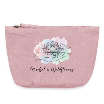 Mentalité Fleurs sauvages Fleurs Bohèmes Nature Dicton - Pochette zippée vintage 18 x 21 cm - rose vintage - Devant