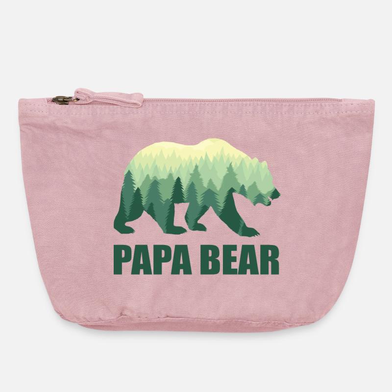 Papa Bear Daddy Dad Dad Dad Father's Day Papi - Vintage Zip Pouch 18 x 21 cm - vintage rose
