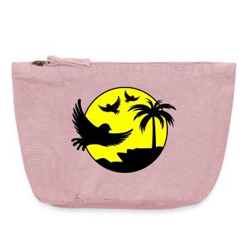 Paradise Insel Birds - Vintage Reißverschluss-Täschchen (18 x 21 cm) - Vintage Rosa - Vorne