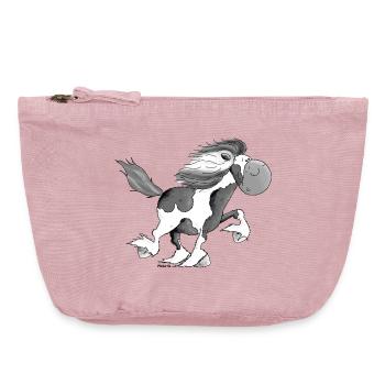 Cheval Islandais – Chevaux Islandais - Pochette zippée vintage 18 x 21 cm - rose vintage - Devant