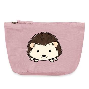 Niedlicher Igel mit freundlichem Gesicht - Vintage Reißverschluss-Täschchen (18 x 21 cm) - Vintage Rosa - Vorne