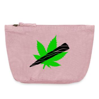 Néon Feuille De Cannabis Graphique - Pochette zippée vintage 18 x 21 cm - rose vintage - Devant