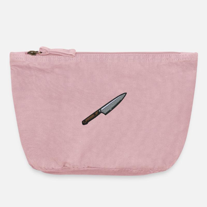 Couteau - Pochette zippée vintage 18 x 21 cm - rose vintage