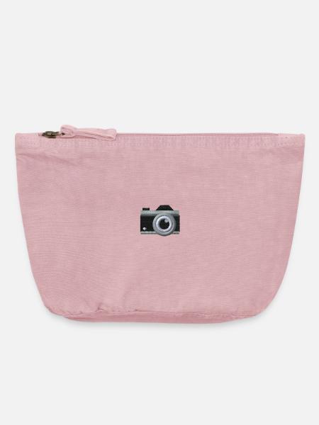 Kamera bestickt - Vintage Reißverschluss-Täschchen (18 x 21 cm) - Vintage Rosa