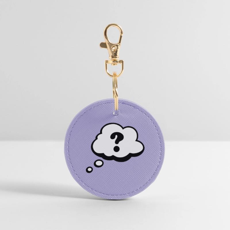 Comic speech bubble question mark Round Keyring